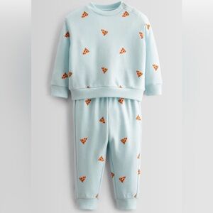 Tucker + Tate Light Blue Pizza Print Set